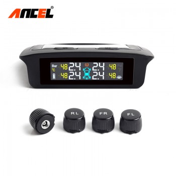 TPMS Sensor Tire Pressure Monitoring System Power Universal Wireless Real-time Displays 4 Tire Pressure Temperature Solar TPMS