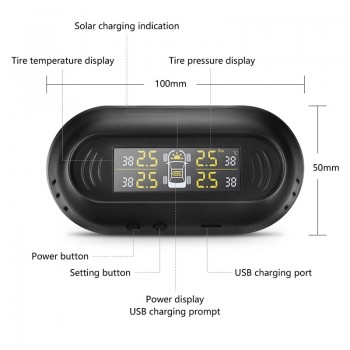 Jansite Car TPMS Tire Pressure Monitor System Wireless Digital LCD Display 4 External Sensors Auto Security Tire Alarm Systems