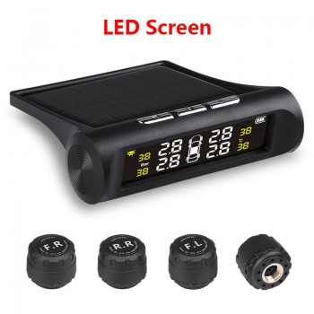 Jansite Smart Car TPMS Tyre Pressure Monitoring System New Upgrade Display Mode Solar Power+USB Charging Real-time Monitoring