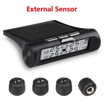 Jansite Smart Car TPMS Tyre Pressure Monitoring System New Upgrade Display Mode Solar Power+USB Charging Real-time Monitoring
