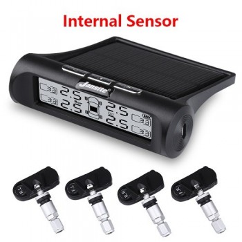 Jansite Smart Car TPMS Tyre Pressure Monitoring System New Upgrade Display Mode Solar Power+USB Charging Real-time Monitoring
