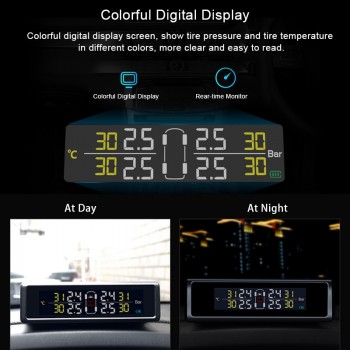 Junsun TPMS Tire Pressure Monitoring System Plastic Case of Car Alarm logicar With 4 Sensors Tire Pressure Indicator Cap