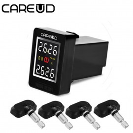 CAREUD U912 TPMS Tire Pressure Monitoring System Wireless Auto Alarm with 4 Internal Sensors for Toyota Mazda Nissan Honda