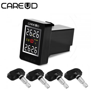 CAREUD U912 TPMS Tire Pressure Monitoring System Wireless Auto Alarm with 4 Internal Sensors for Toyota Mazda Nissan Honda