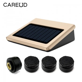 LCD Display Solar Power CAREUD T86 Tyre Pressure Monitoring System TPMS with 4 External Sensor Replaceable Battery PSI/BAR Modes