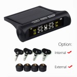 Solar TPMS Wireless Tire Pressure Monitoring System Solar Charging TPMS Internal / External Sensors Cars Tyre TPMS LCD Display