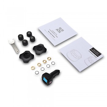 Smart Car Wireless TPMS External Tire Pressure Monitoring System Cigarette Lighter Digital LCD Display Tire Pressure Alarm