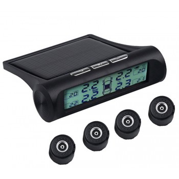 USB or Solar Charging Car TPMS Tire Pressure Monitoring System HD Digital LCD Display Auto Alarm tool Wireless 4 external Sensor