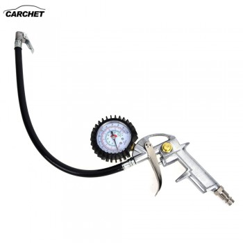 CARCHET Digital Tire Inflator Gauge 15BAR Tire Pressure Inflator Gun Dial AIR Release Button Silver EU Standard 220 PSI