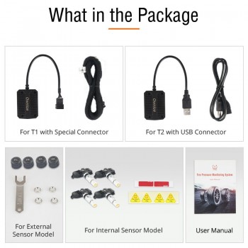 Ownice USB Android TPMS tire pressure monitor Android navigation pressure monitoring alarm system wireless transmission TPMS