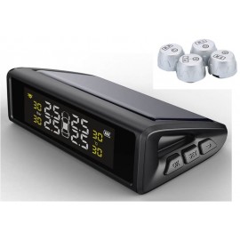 solar power supply TPMS car tire pressure monitoring system with 4 external sensors PSI/BAR measurement High quality