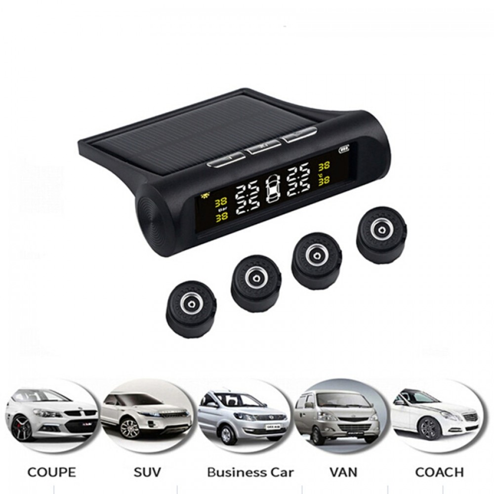 4 sensors car tire pressure alarm TPMS Digital display auto tyre pressure tester leak warning tire presssure monitoring system