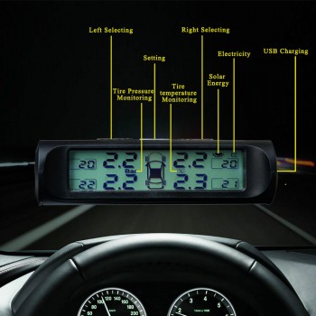 4 sensors car tire pressure alarm TPMS Digital display auto tyre pressure tester leak warning tire presssure monitoring system