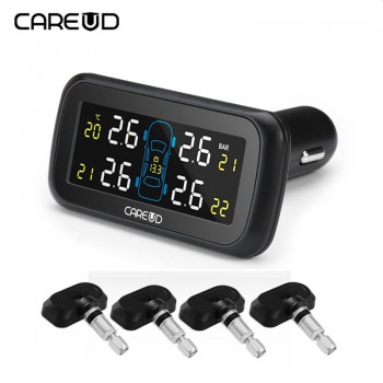 CAREUD Car TPMS Tire Pressure Monitoring System LCD Display Monitor U903 Car with 4 Sensors Cigarette Lighter Socket
