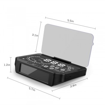 Ancel OBD2 Car HUD TPMS Tire Pressure Monitor Diagnostic Speed Temperature Mileage Fuel Consumption OBD2 Driving Computer