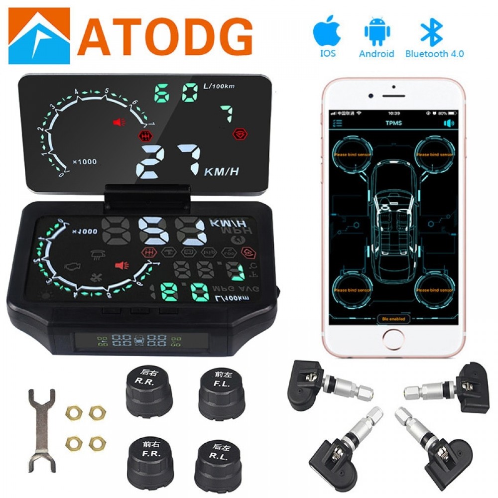 TPMS Bluetooth 4.0 Save Fuel 4 Internal/External Sensor hud car display Tire Pressure Monitoring TPMS Bluetooth WRTRST50 TPMS