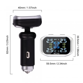 TP720 Smart Car TPMS Tyre Pressure Monitoring System Solar Power charging Digital LCD Display Tire Auto Security Alarm Systems