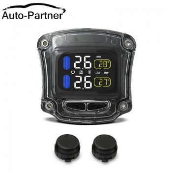 M3-B Wireless Motorcycle TPMS Real Time Tire Pressure Monitoring System Universal 2 External Internal Sensors LCD Display