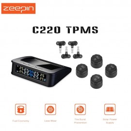 ZEEPIN C220 Smart Car TPMS Solar Powered Tire Pressure Monitoring System Electronic Data Systems 4 External Or Internal Sensor