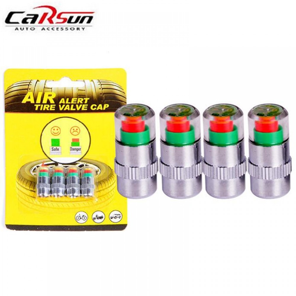 4Pcs/Lot 2.0Bar 30PSI Car Motorcycle Tire Pressure Monitor Valve Stem Caps Sensor Indicator Eye Alert Diagnostic Tools Kit