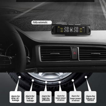 Kebidumei Solar Power Car TPMS Tyre Pressure Monitoring System charging Real-time Monitoring Tire Security Alarm Systems