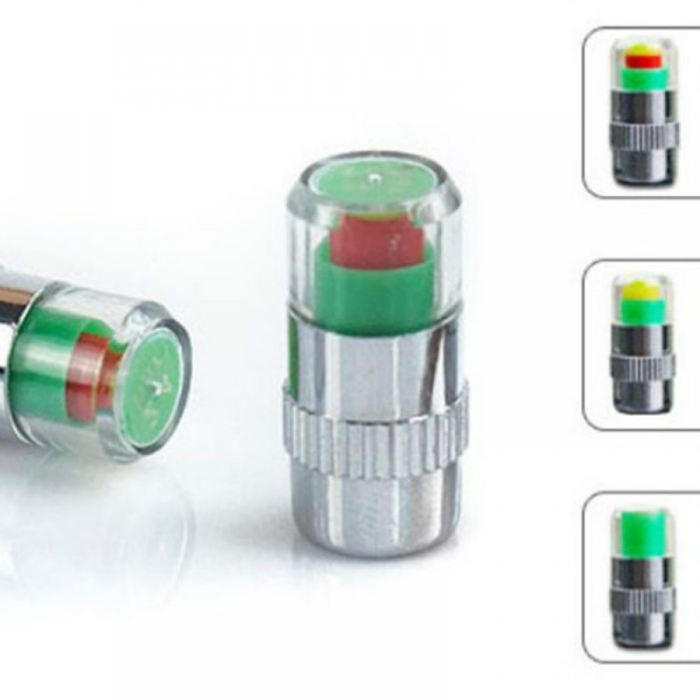 Auto 4 Pcs Tire Pressure Gauge Car Monitor Indicator Valve Stem Cap Tyre Tpms Airgauge Warning Device Tyre Pressure Cap Car Tyre
