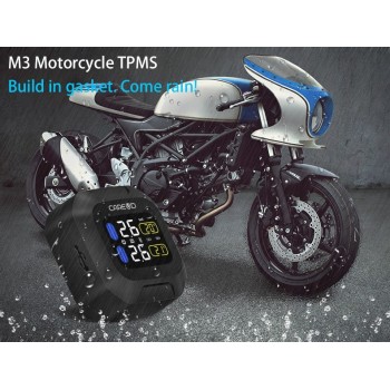 Original CAREUD Wireless Motorcycle TPMS Tire Pressure Monitoring System Motor Tyre Aotu Alarm 2 External Sensor Moto Tools