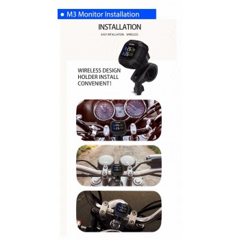 Original CAREUD Wireless Motorcycle TPMS Tire Pressure Monitoring System Motor Tyre Aotu Alarm 2 External Sensor Moto Tools