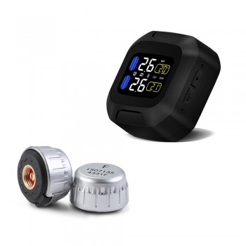 M3 Motorcycle TPMS Tire Pressure Monitoring Device 2 External Tyre Sensors Accurately Detect Temperature Pressure In Real Time