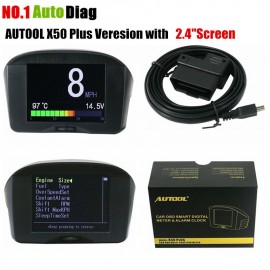 AUTOOL 2.4 Multi-Function Car OBD Smart Digital Meter amp; Alarm Fault Code Water temperature gauge voltage speed meter display