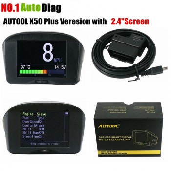 AUTOOL 2.4 Multi-Function Car OBD Smart Digital Meter amp; Alarm Fault Code Water temperature gauge voltage speed meter display