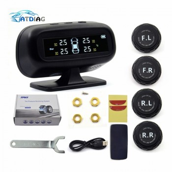 TPMS  Solar Power charging Car Tire Pressure Alarm Monitoring System Tyre Pressure Sensor Auto Security Alarm monitor System