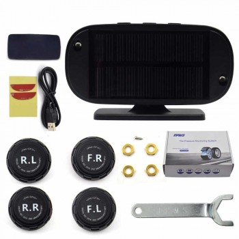 TPMS  Solar Power charging Car Tire Pressure Alarm Monitoring System Tyre Pressure Sensor Auto Security Alarm monitor System