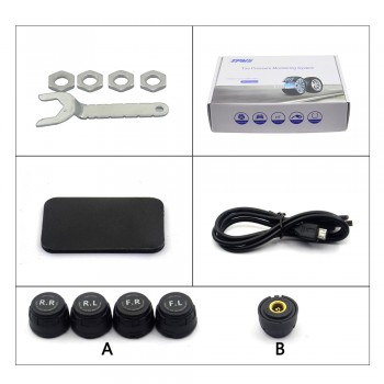 Professional Solar TPMS Car Tire Pressure Alarm Monitor System Display 4 External Sensors Temperature Warning Fuel Save