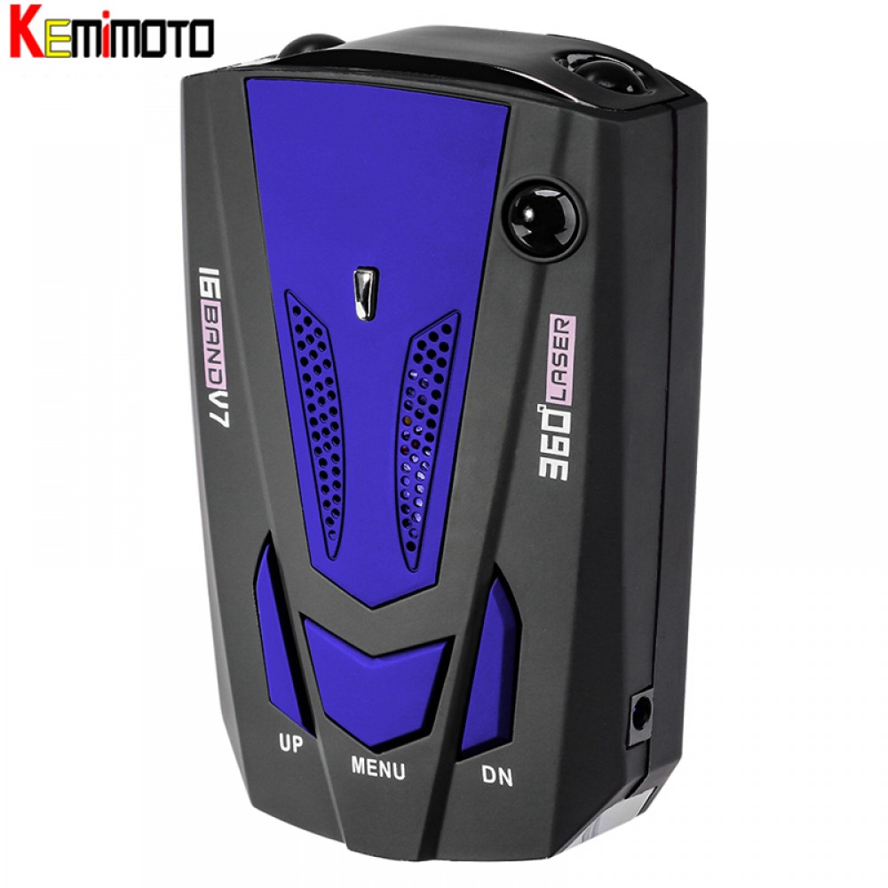 KEMiMOTO Car Radar Detector Auto 360 Degree Vehicle V7 Speed Voice Alert Alarm Warning 16 Band LED Display English Russian
