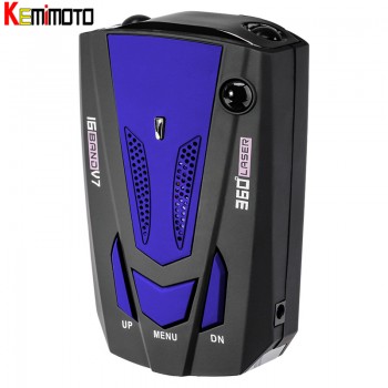 KEMiMOTO Car Radar Detector Auto 360 Degree Vehicle V7 Speed Voice Alert Alarm Warning 16 Band LED Display English Russian
