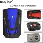 OkeyTech V9/V7/V8 Best Car 360 Degree 16 Band LED Display Anti Radar Detector Speed Voice Alert Warning for Russia / English