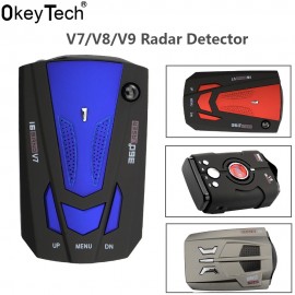 OkeyTech V9/V7/V8 Best Car 360 Degree 16 Band LED Display Anti Radar Detector Speed Voice Alert Warning for Russia / English