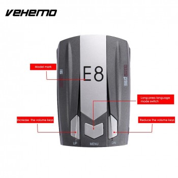 Vehemo E8 360 Degrees Car Radar Full Band Scanning Detector Tracker Universal Speed Control Detector Vehicle Speed Control