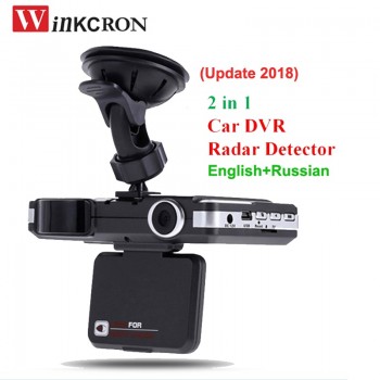 2 in 1 Car DVR Anti Radar Detector 2.0 Inchs TFT 1080P HD Motion Detection G-sensor dash cam 150 degree lens free shipping