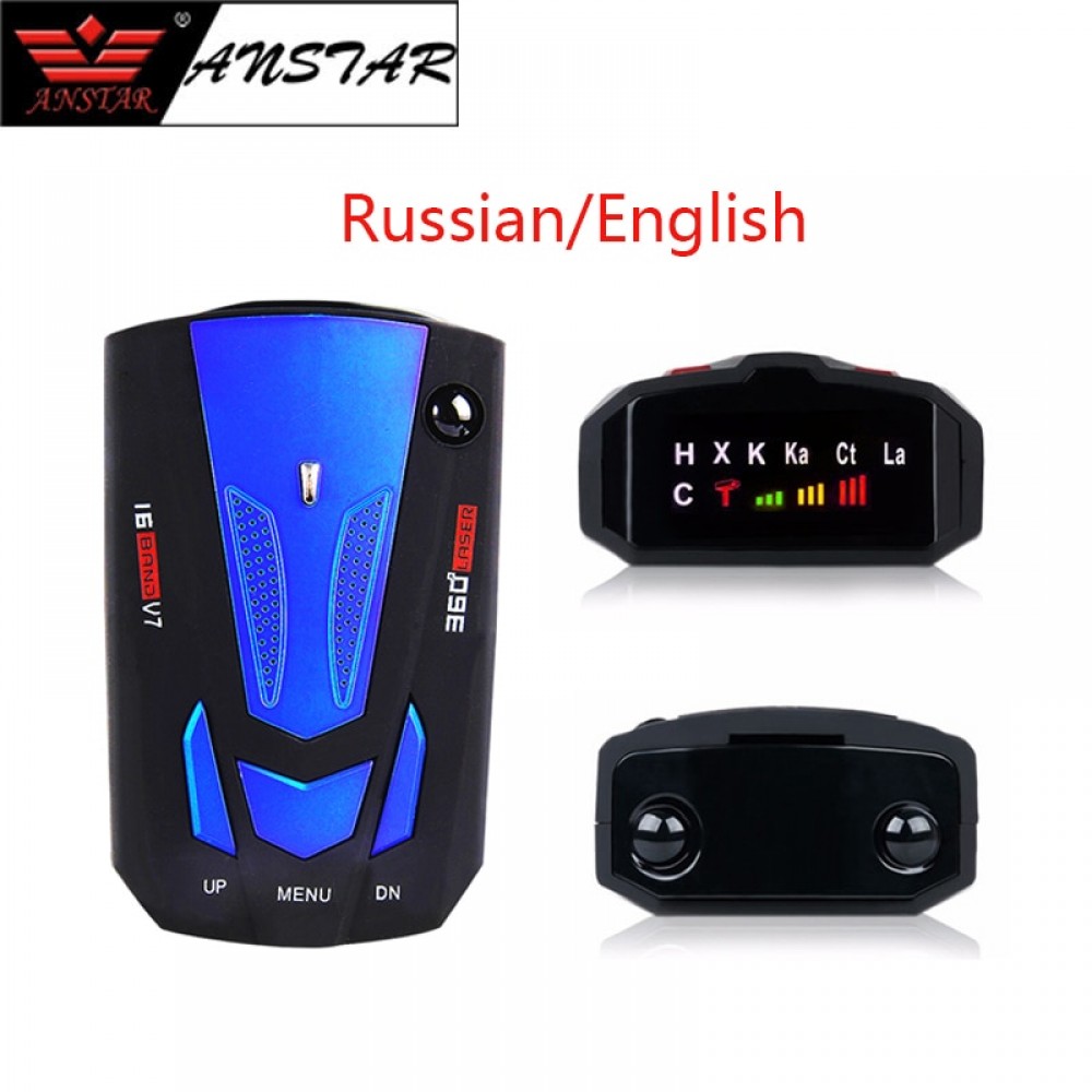 ANSTAR Car Radar Detector Auto Vehicle Speed Voice Alert Mobile Antiradar English Russian Alarm 16 Band LED Display Anti Radar