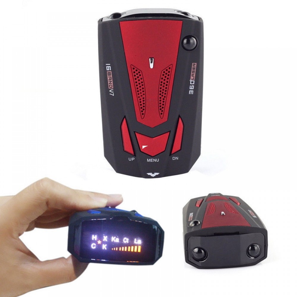 YASOKRO 360 Degree English/Russian Car Anti Radar Detector for Vehicle V7 Speed Voice Alert Warning 16 Band LED Display Detector