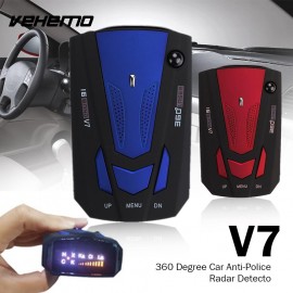 Vehemo V7 Car Radar 16 Band Scanning Speed Control Detector Universal Voice Alert Warning Tracker Drive Safely Detector
