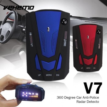 Vehemo V7 Car Radar 16 Band Scanning Speed Control Detector Universal Voice Alert Warning Tracker Drive Safely Detector