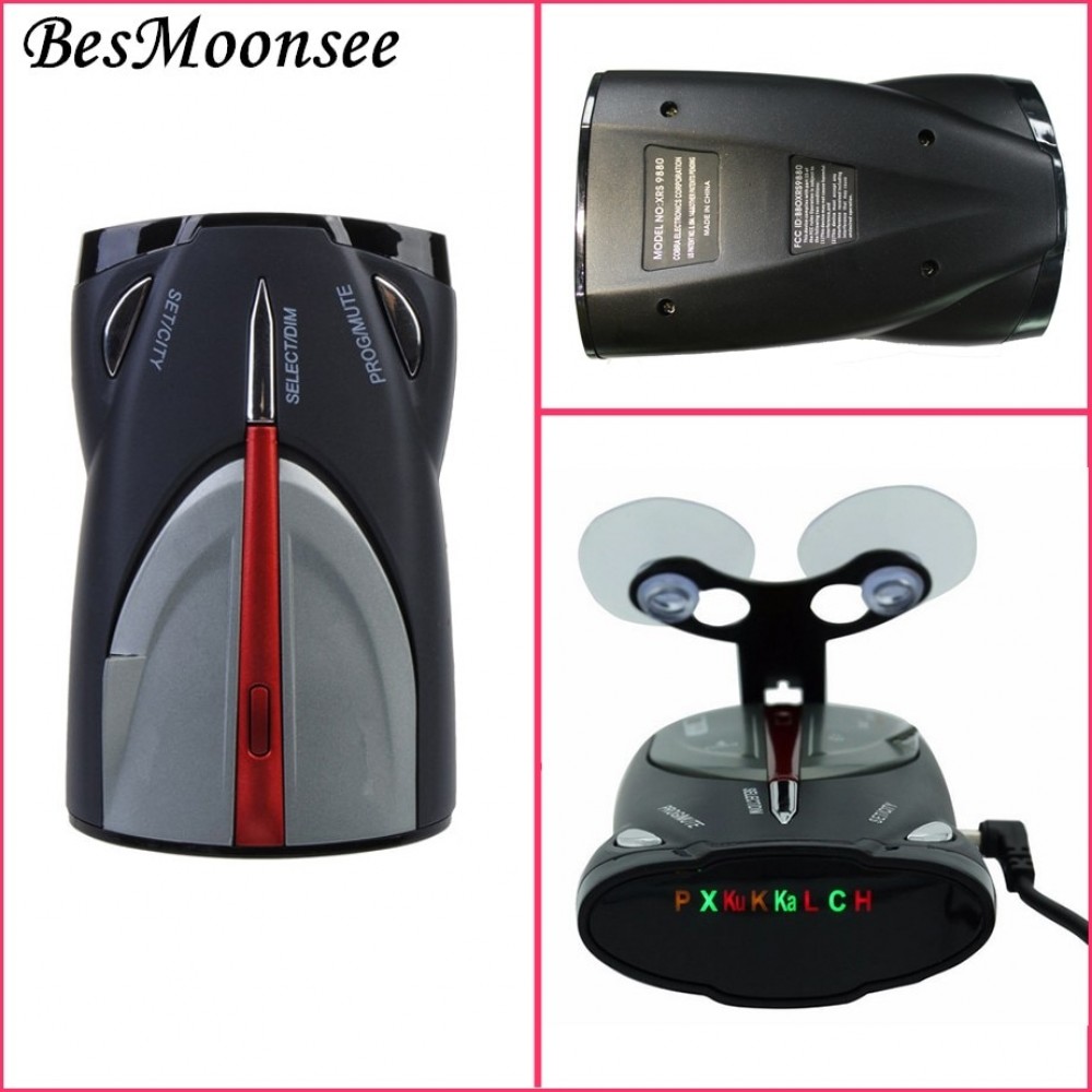 BesMoonsee Car 16-Band Laser Voice Alert Russia/English Radar Detector Cobra XRS 9880 Laser Anti Radar Detectors 360 Degree