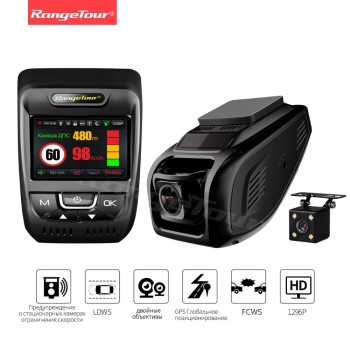 Original New 3 in 1 Radar Detector Dvr Dual lens Dash Cam Car Camera FHD 1296P Built-in GPS Anti Radar Detector Russian Speedcam