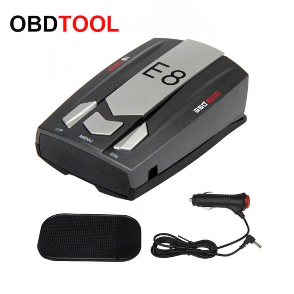Car Radar Detector E8 Anti-Police LED Display Radar Laser Speed Detector With 16 B and X K NK Ku Ka Laser VG-2 Detect Scanning