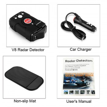 New Car Radar Detector V8 Electronic Dog Russian English Voice Auto Mobile Speed De Radar Flow Velocity Radar Signal Detection