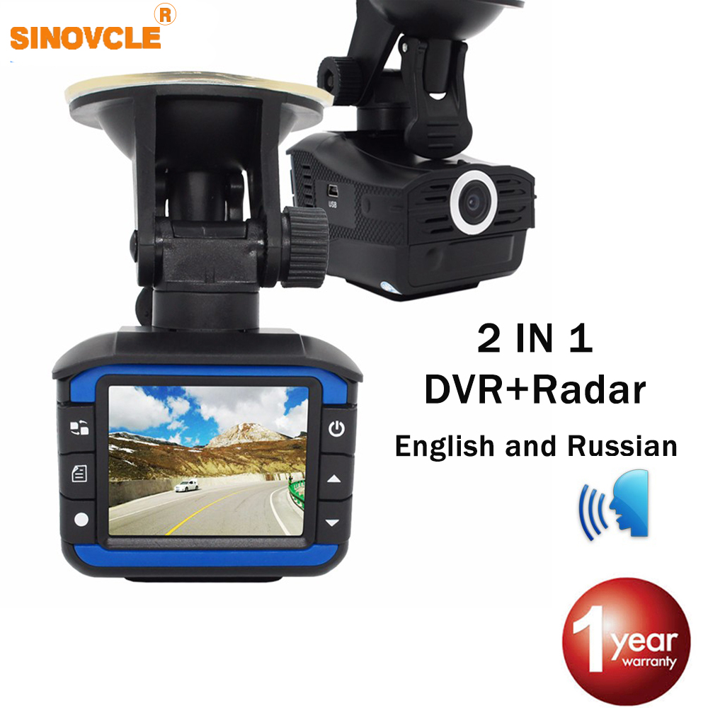 Radar Detector Car DVR 2 IN 1 Russian and English Voice Full Band K KA X Antiradar and Speed Gun 720P G-Sensor Night Vision