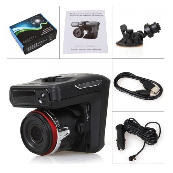 Russian 2 in1 Car Radar Detector DVR GPS Tracker 2.4 mini Dash cam HD 1280x1080P Fixed and Flow Speed Detection Video Recorder